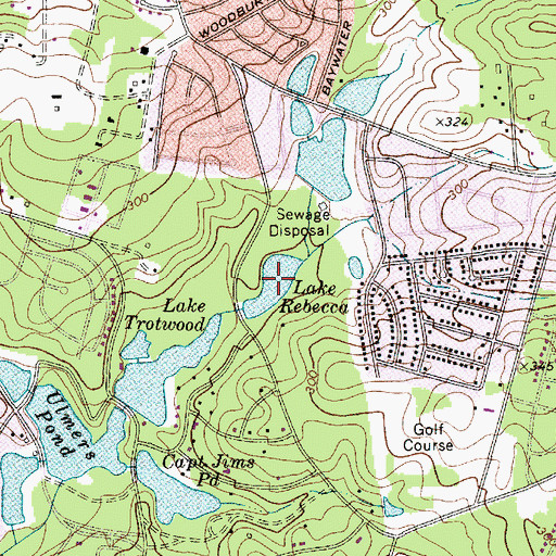 Topographic Map of Lake Rebecca, SC