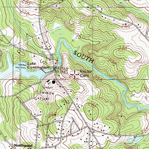 Topographic Map of Rector Cemetery, SC