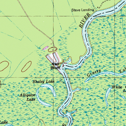 Topographic Map of Red Bluff, SC