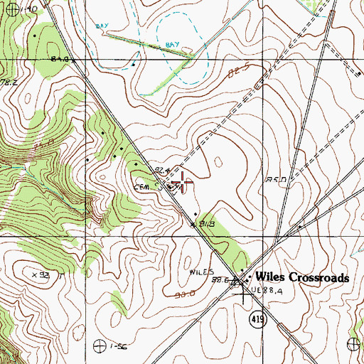Topographic Map of Red Church, SC