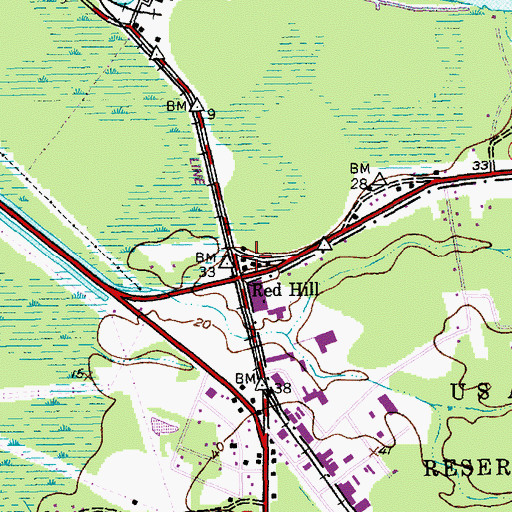 Topographic Map of Red Hill, SC