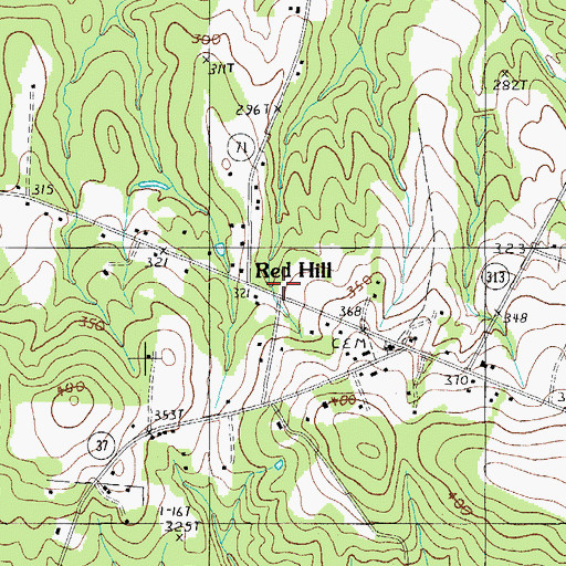 Topographic Map of Red Hill, SC
