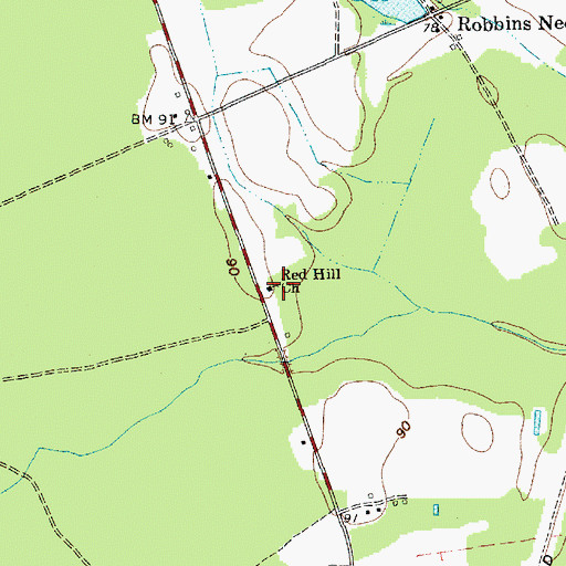 Topographic Map of Red Hill Church, SC