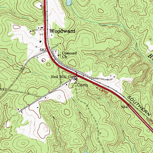 Topographic Map of Red Hill Church, SC