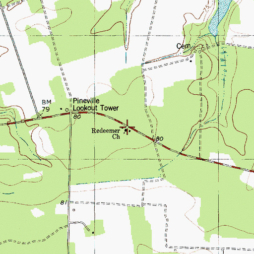Topographic Map of Redeemer Church, SC