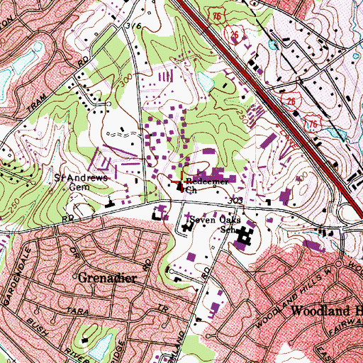 Topographic Map of Redeemer Church, SC