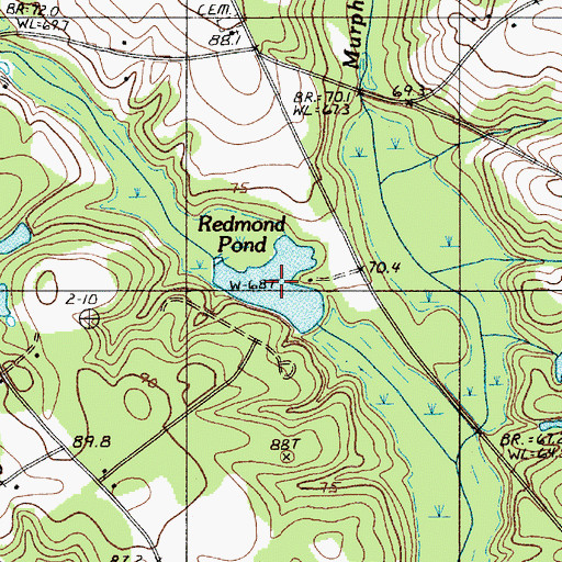 Topographic Map of Redmond Pond, SC