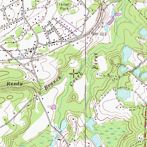 Topographic Map of Reedy Branch, SC
