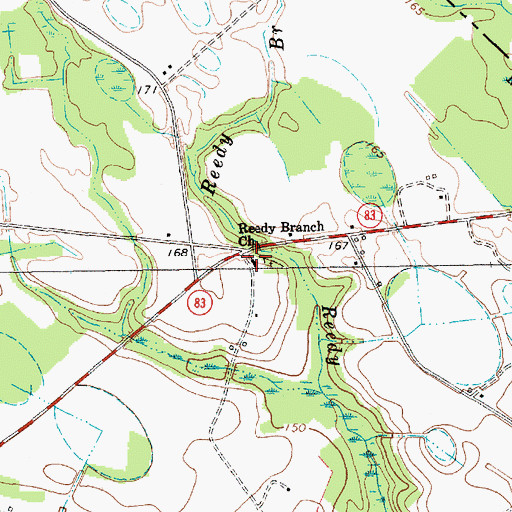 Topographic Map of Reedy Branch Church, SC