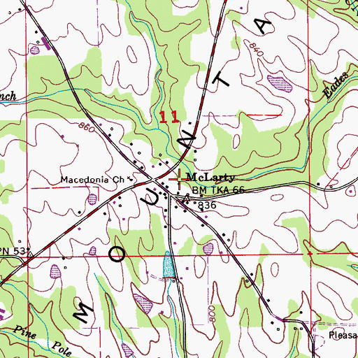 Topographic Map of McLarty, AL