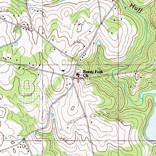 Topographic Map of Reedy Fork Church, SC
