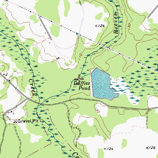 Topographic Map of Reeves Branch, SC