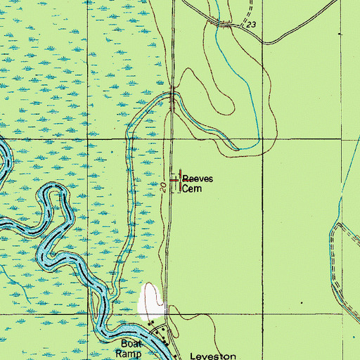 Topographic Map of Reeves Cemetery, SC
