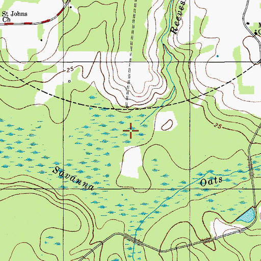Topographic Map of Reevestown Branch, SC
