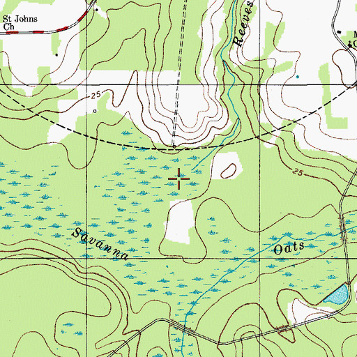 Topographic Map of Reevestown Branch, SC