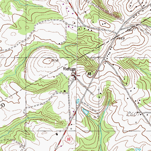 Topographic Map of Refuge Church, SC