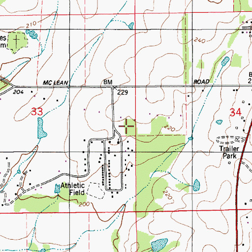 Topographic Map of McLean Junior High School, AL