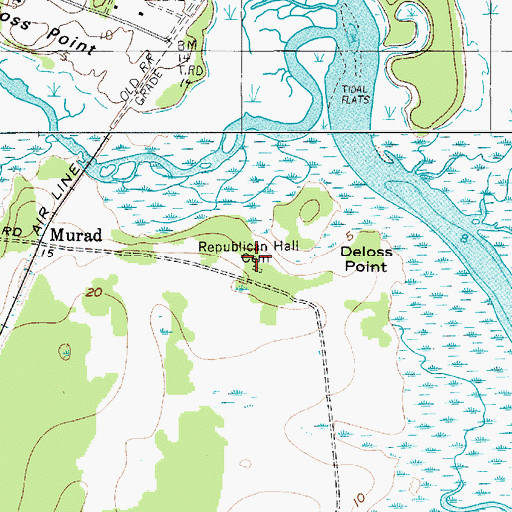 Topographic Map of Republican Hall Cemetery, SC