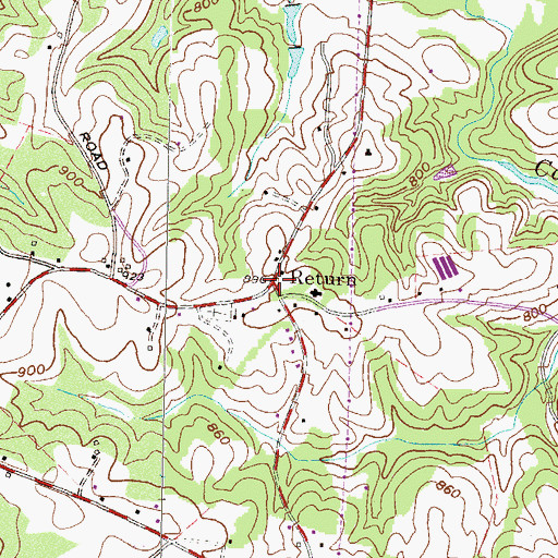 Topographic Map of Return, SC