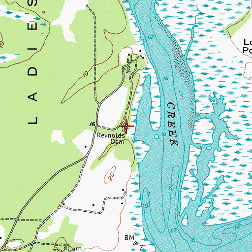 Topographic Map of Reynolds Cemetery, SC