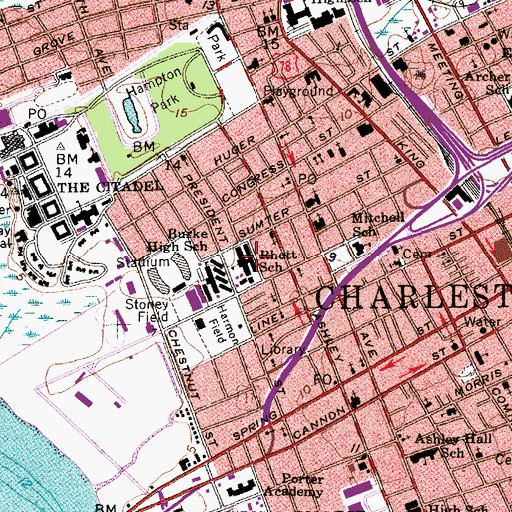 Topographic Map of Rhett School, SC