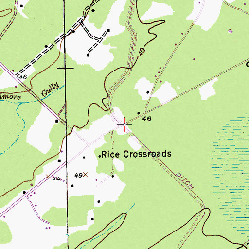 Topographic Map of Rice Crossroads, SC