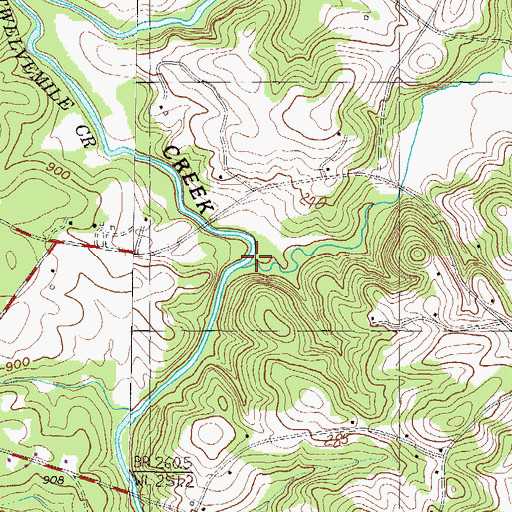 Topographic Map of Rices Creek, SC