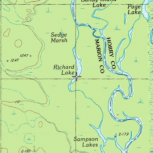 Topographic Map of Richard Lake, SC