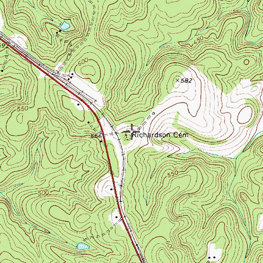 Topographic Map of Richardson Cemetery, SC