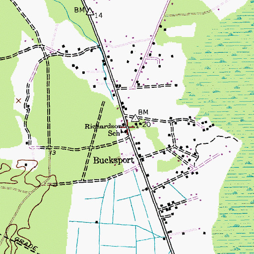 Topographic Map of Richardson School, SC