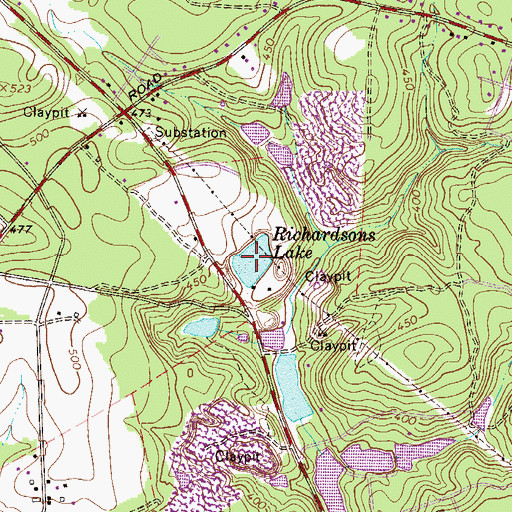 Topographic Map of Richardsons Lake, SC