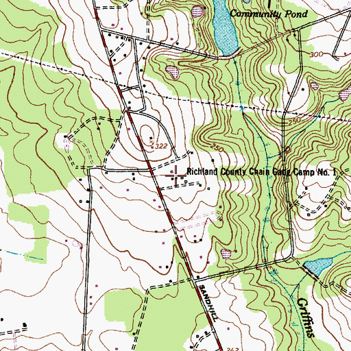 Topographic Map of Richland County Chain Gang Camp Number 1, SC