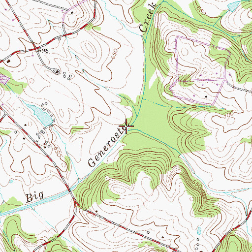 Topographic Map of Richland Creek, SC