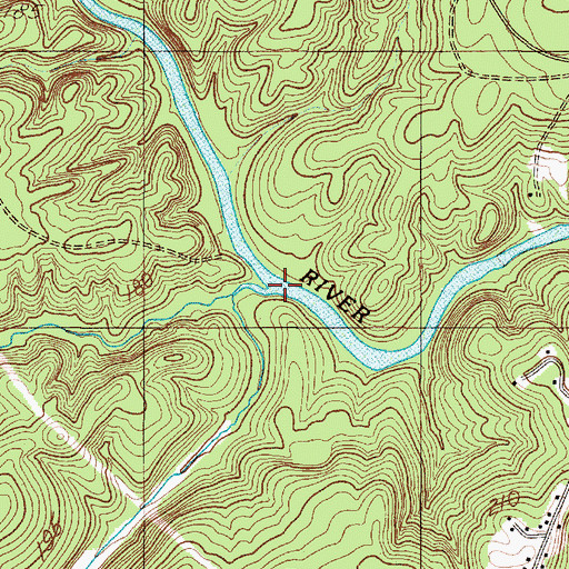 Topographic Map of Richland Creek, SC