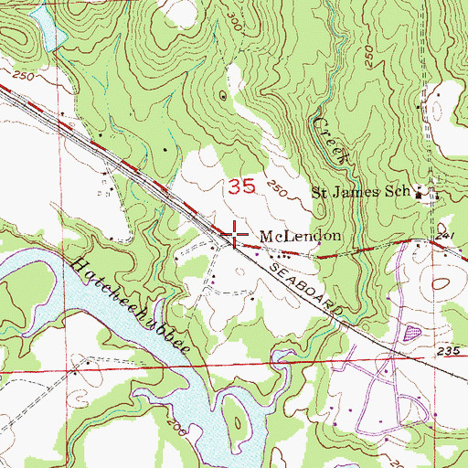 Topographic Map of McLendon, AL
