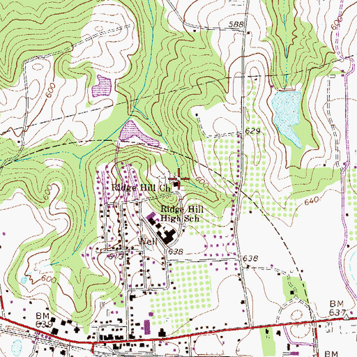 Topographic Map of Ridge Hill Church, SC