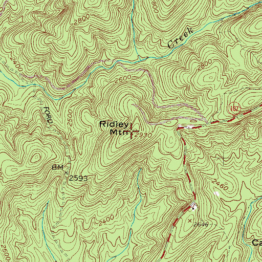 Topographic Map of Ridley Mountain, SC