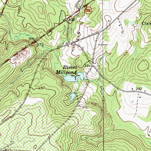 Topographic Map of Rimes Millpond, SC