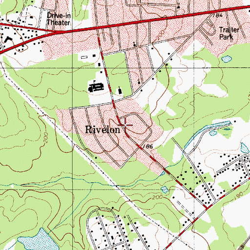 Topographic Map of Rivelon, SC