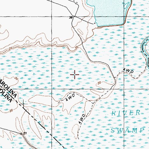 Topographic Map of River Swamp, SC