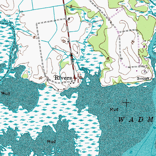 Topographic Map of Rivers, SC