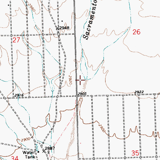 Topographic Map of Tennessee Wash, AZ