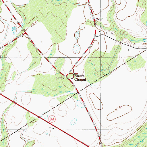Topographic Map of Rizers Chapel, SC