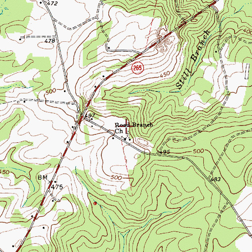 Topographic Map of Road Branch Church, SC