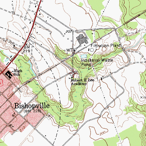 Topographic Map of Robert E Lee Academy, SC