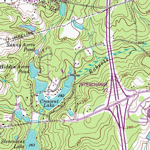 Topographic Map of Roberts Branch, SC