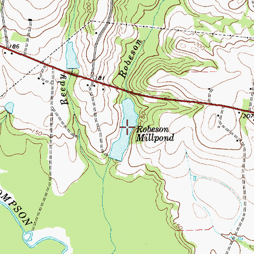 Topographic Map of Robeson Millpond, SC
