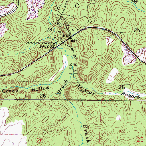 Topographic Map of McNair Branch, AL