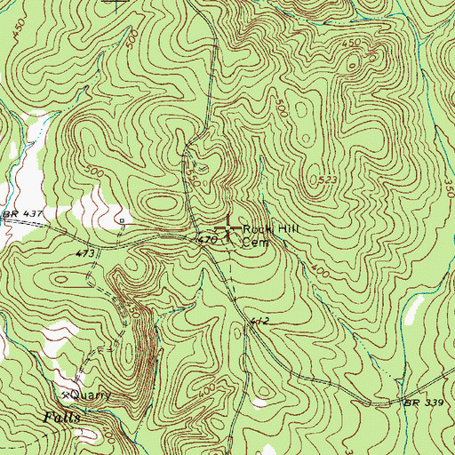 Topographic Map of Rock Hill Cemetery, SC