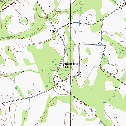 Topographic Map of Rock Hill Church, SC